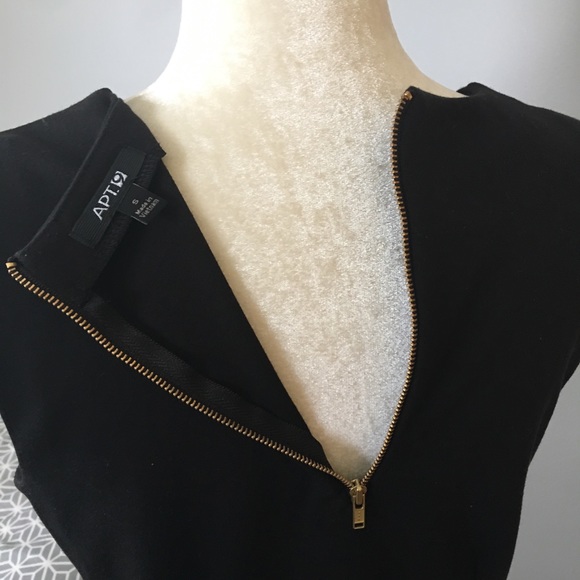 Sold Apt. 9 Black Zip Up Back Peplum Blouse - Picture 6 of 6